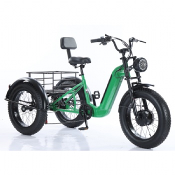 48V 500w 3 wheel Cargo tricycle with bigger rear basket Fat Tire Electric Tricycle (ML-TR02)