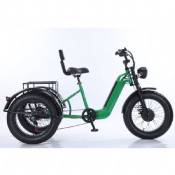 48V 500w 3 wheel Cargo tricycle with bigger rear basket Fat Tire Electric Tricycle (ML-TR02)