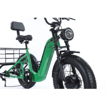 48V 500w 3 wheel Cargo tricycle with bigger rear basket Fat Tire Electric Tricycle (ML-TR02)